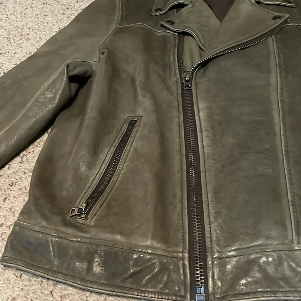 Levi's Dark Green Leather Jacket - Picture 2 of 10